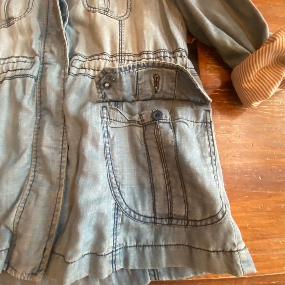 Chambray Jacket With Striped Lining By Marrakech - image 8